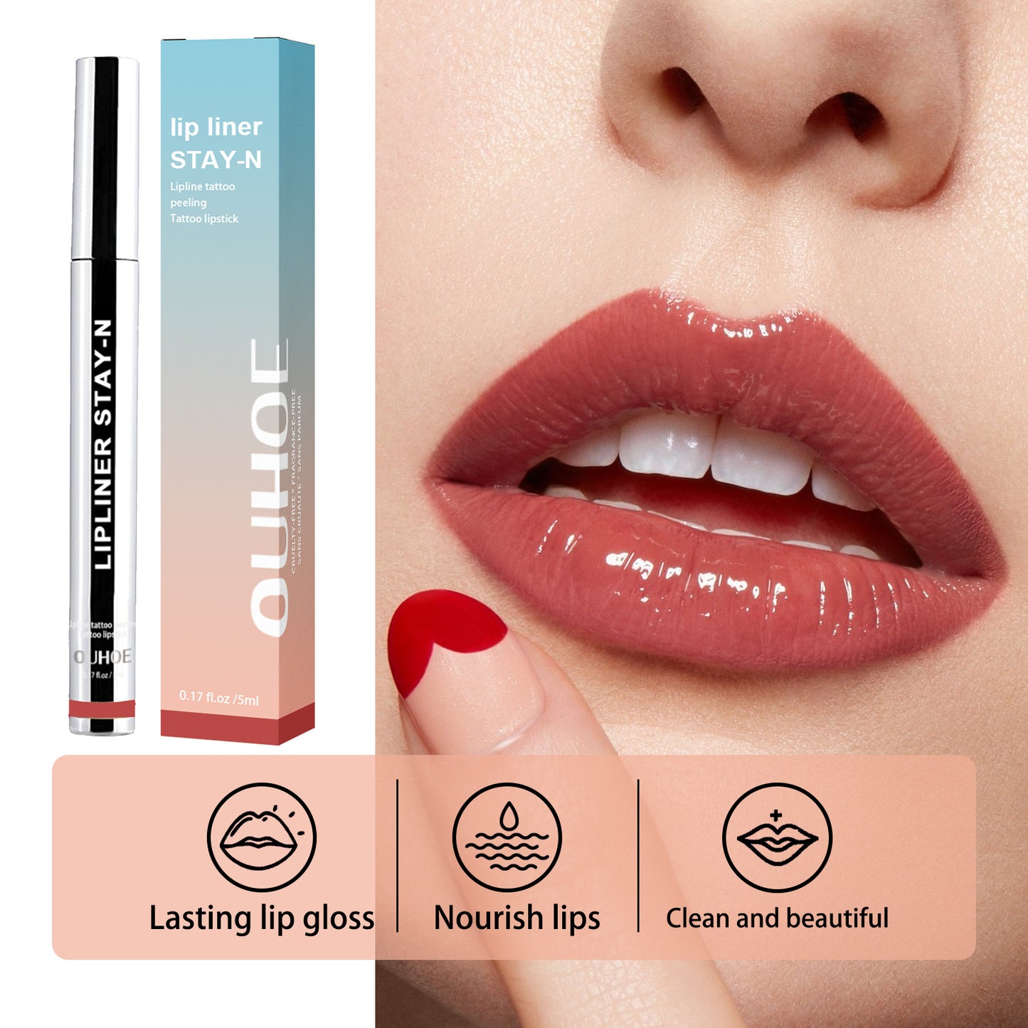 Plump Lip Color Smear-proof Makeup Peeling Lip Liner