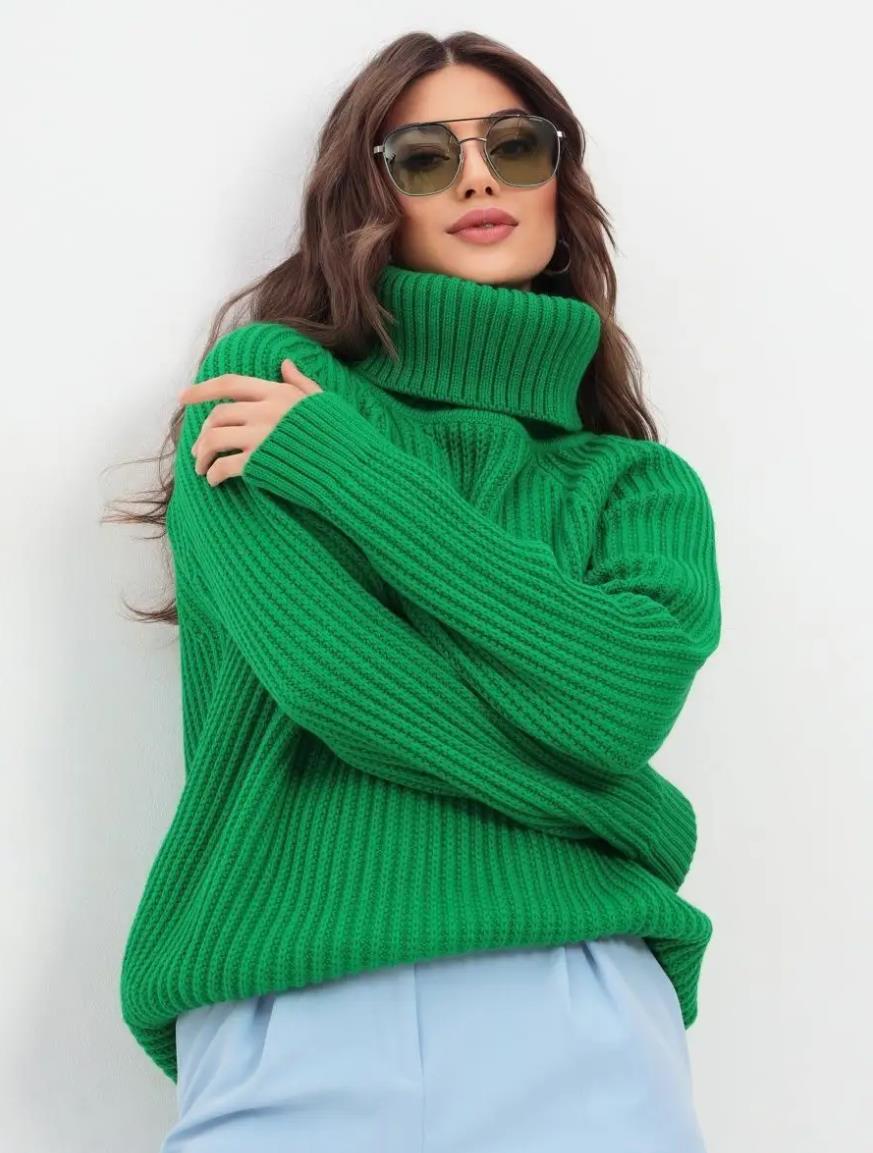 Women's Turtleneck Sweater Loose