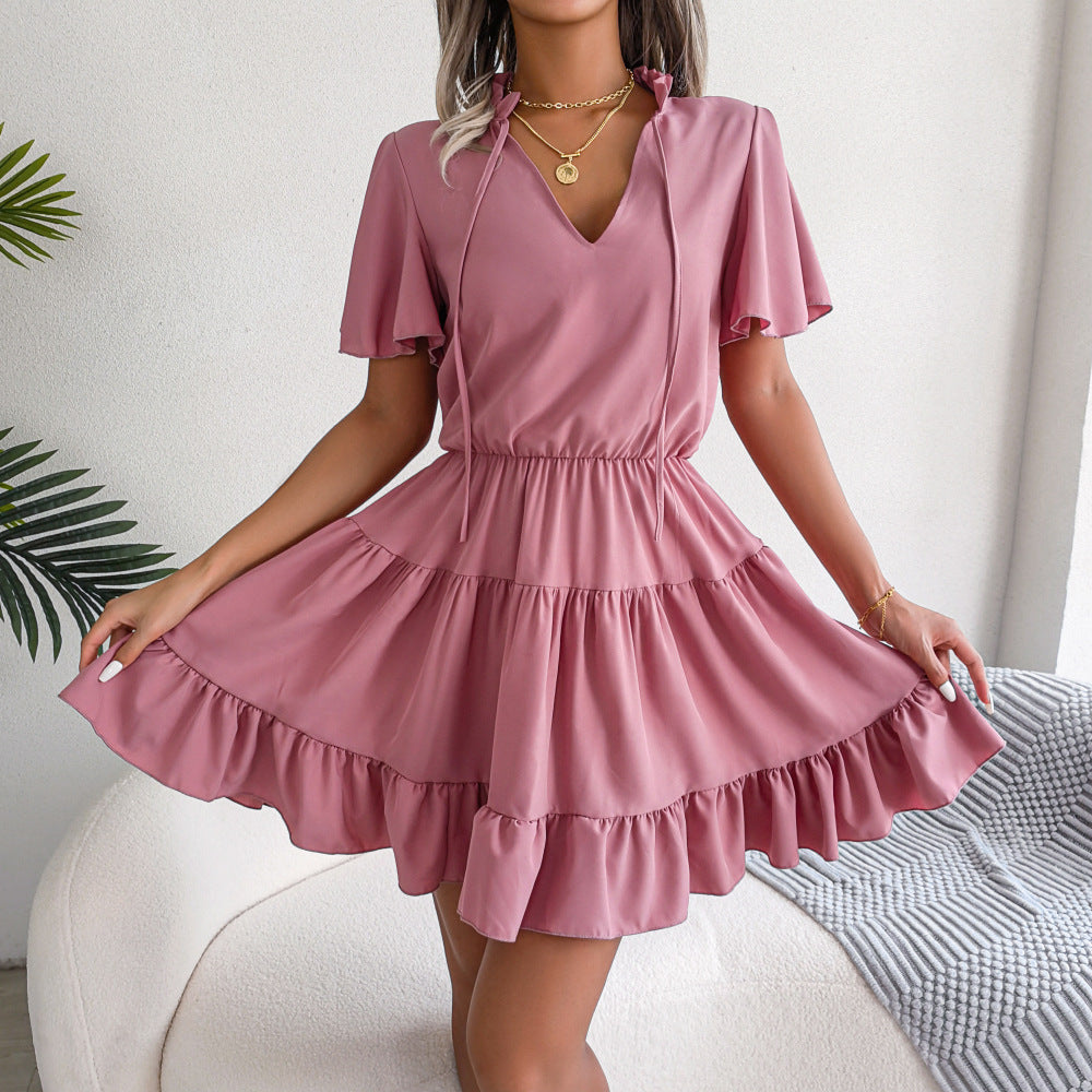 Ribbon Big Hem A- Line Skirt