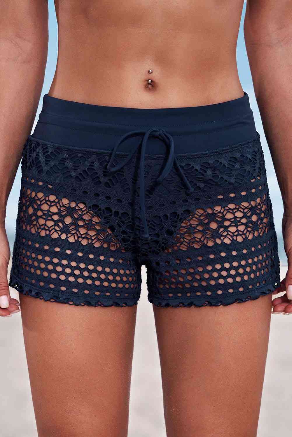 Full Size Drawstring Waist Swim Shorts