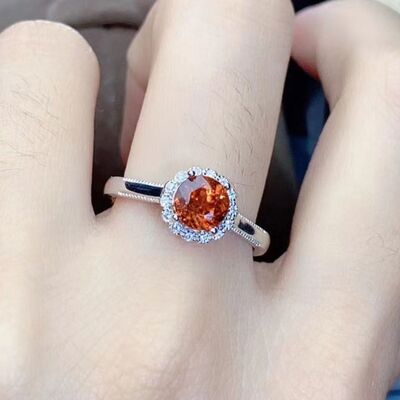 Platinum-Plated Artificial Gemstone Ring