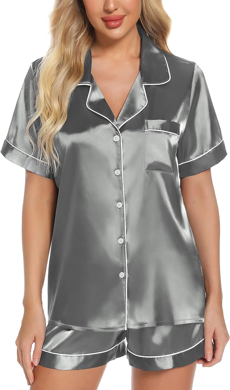 Women'S Silk Satin Pajamas 